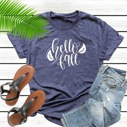 hello fall shirt, womens fall tee, womens fall shirt, fall shirt women, cute fall shirt, fall shirt, mom shirt