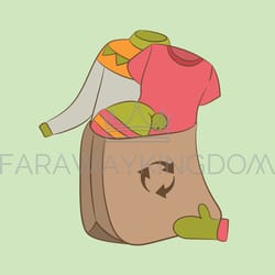 recycling cloth ecological problem vector illustration set