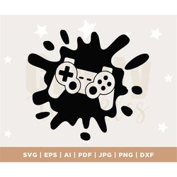 gaming controller svg, controller svg, spatter svg, video game controller svg, ps4, controller svg, gaming svg, cut file
