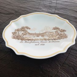 RICHARD GINORI DOCCIA 1735 serving commemorate plate tray in porcelain Vintage 1970s Manifattura Ginori Italy ashtray go