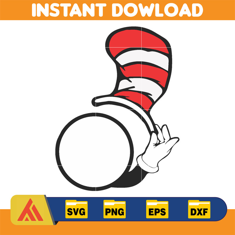 Dr Seuss Svg Layered Item, Dr. Seuss Quotes Cat In The Hat Svg Clipart, Cricut, Digital Vector Cut File, Cat And The Hat (605).jpg