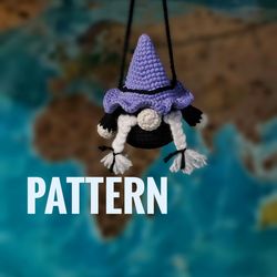 HALLOWEEN crochet PATTERN GNOME hanging for car decorations, Do it yourself, Beginner crochet, Easy crochet tutorial for