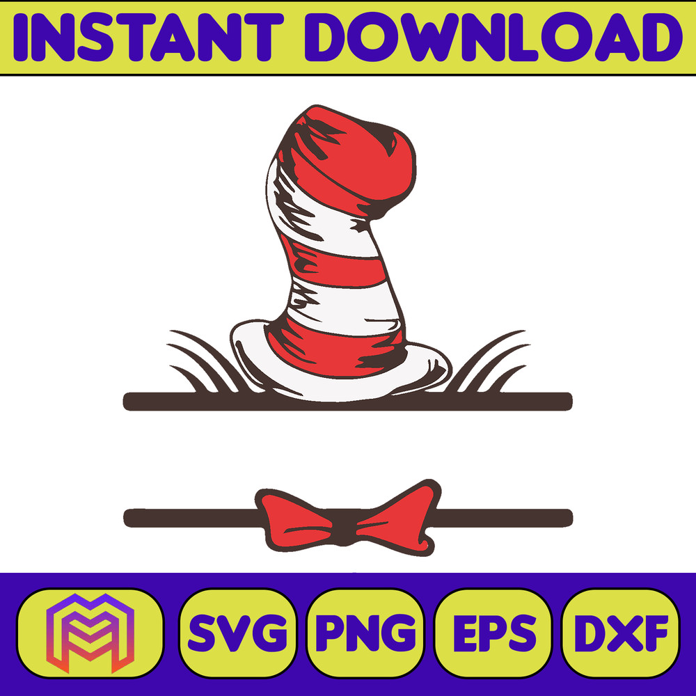 Dr Seuss Svg Layered Item, Dr. Seuss Quotes Cat In The Hat Svg Clipart, Cricut, Digital Vector Cut File, Cat And The Hat (592).jpg