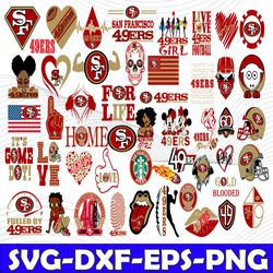Bundle 50 Files San Francisco 49ers Football Teams Svg, San Francisco 49ers svg, NFL Teams svg, NFL Svg, Png, Dxf, Eps,