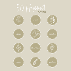 50 instagram story highlight icons, aesthetic neutral highlight buttons, highlights instagram flowers