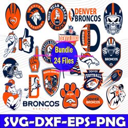 Bundle 24 Files Denver Broncos Football team Svg, Denver Broncos Svg, NFL Teams svg, NFL Svg, Png, Dxf, Eps, Instant Dow