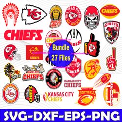 Bundle 27 Files Kansas City Chiefs Football team Svg, Kansas City Chiefs Svg, NFL Teams svg, NFL Svg, Png, Dxf, Eps, Ins