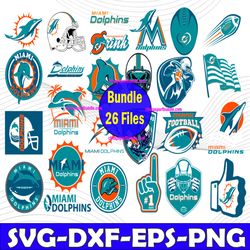Bundle 26 Files Miami Dolphins Football team Svg, Miami Dolphins Svg, NFL Teams svg, NFL Svg, Png, Dxf, Eps, Instant Dow