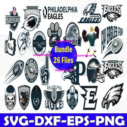 Bundle 26 Files Philadelphia Eagles Football team Svg, Philadelphia Eagles Svg, NFL Teams svg, NFL Svg, Png, Dxf, Eps, I