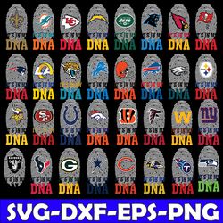 32 Files Funny Quotes With NFL Teams Bundle Svg, It's In My DNA Svg, NFL Team Svg, Football Svg, Png, Jpg, Eps