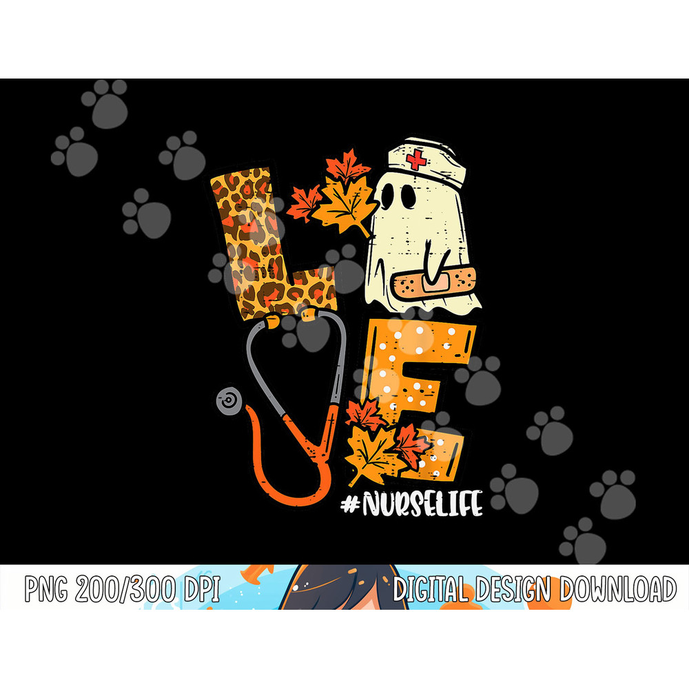 Leopard Ghost Nurse Halloween Costume Fall Scrub Top Women png, sublimation copy.jpg