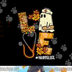 leopard ghost nurse halloween costume fall scrub top women png, sublimation copy