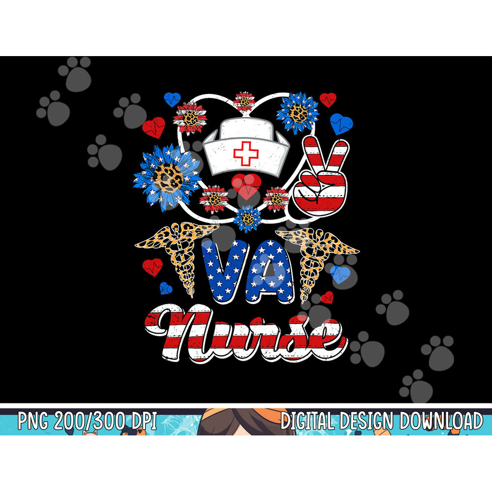 Leopard Sunflower VA Nurse American Flag Funny 4th Of July png, sublimation copy.jpg