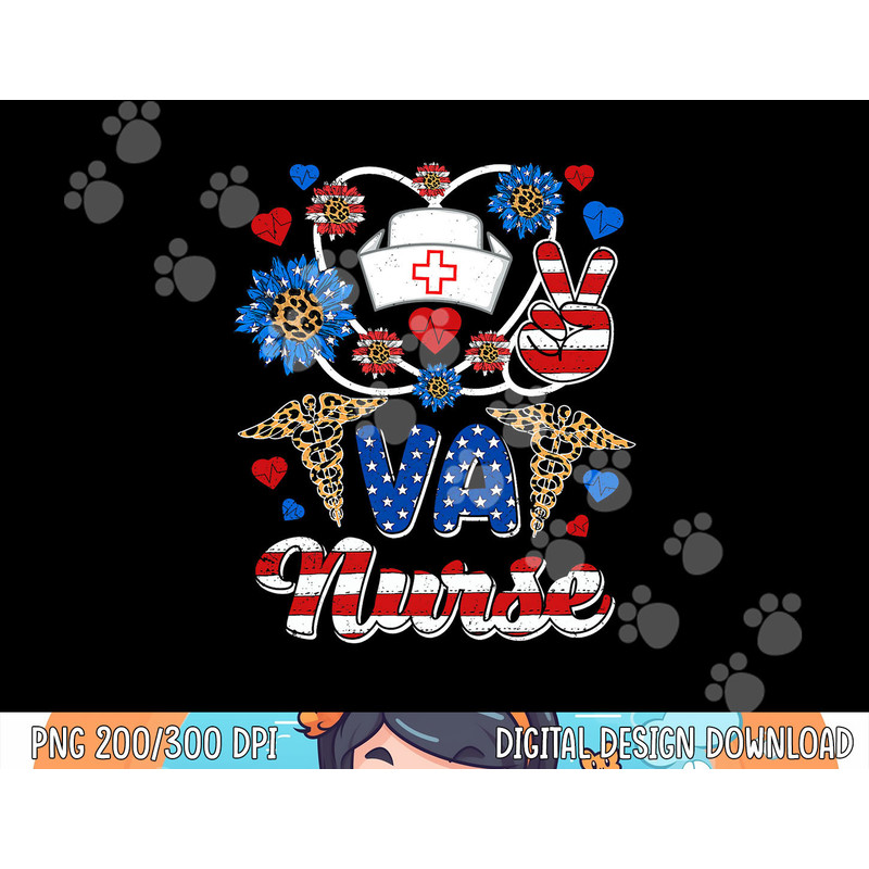 Leopard Sunflower VA Nurse American Flag Funny 4th Of July png, sublimation copy.jpg