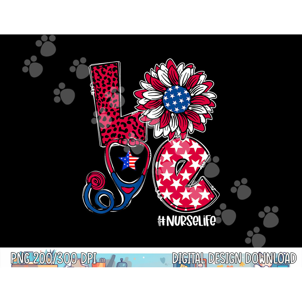 Love Sunflower Stethoscope Nurse Day 4th Of July Nurse Life png, sublimation copy.jpg