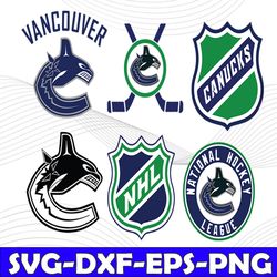 Bundle 6 Files Vancouver Canucks Hockey Team Svg, Vancouver Canucks Svg, NHL Svg, NHL Svg, Png, Dxf, Eps, Instant Downlo