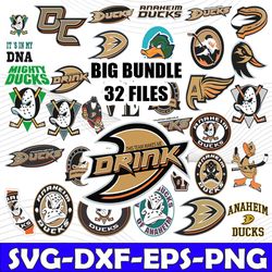 bundle 32 files anaheim ducks hockey team svg, anaheim ducks bundle svg, nhl svg, nhl svg, png, dxf, eps, instant downlo