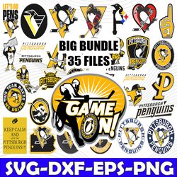 bundle 35 files pittsburgh penguins hockey team svg, pittsburgh penguins svg, nhl svg, nhl svg, png, dxf, eps, instant d