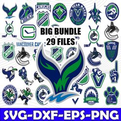 bundle 36 files vancouver canucks hockey team svg, vancouver canucks svg, nhl svg, nhl svg, png, dxf, eps, instant downl