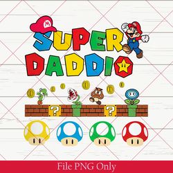 personalized super daddio png, super mario png, daddio png, super dad png, dad gamer png, father's day daddio png 300dpi