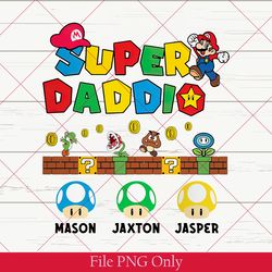 super mommio png, super daddio png, super kiddo png, mario family matching png, father's day png, mother's day png