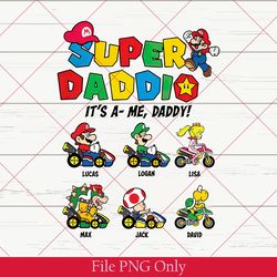personalized super daddio game png, custom kids name dad png, father's day png, super dad gamer png, father's day gift