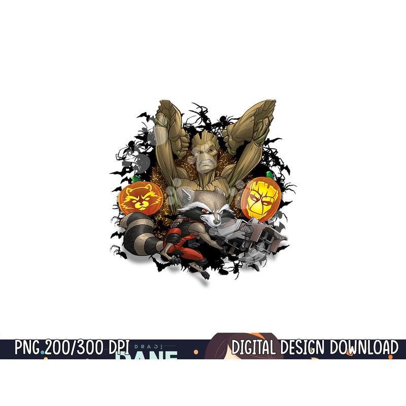 Marvel Groot and Rocket Racoon Jack-o'-Lantern Halloween png,sublimation copy.jpg
