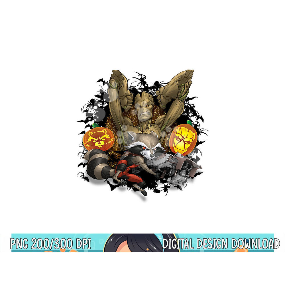 Marvel Groot and Rocket Racoon Jack-o'-Lantern Halloween png,sublimation copy.jpg