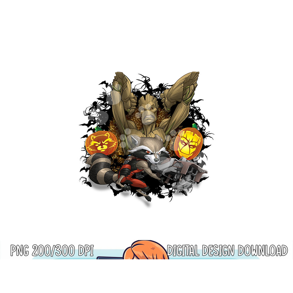 Marvel Groot and Rocket Racoon Jack-o'-Lantern Halloween png,sublimation copy.jpg