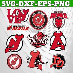 Bundle 10 Files New Jersey Devils Hockey Team Svg, New Jersey Devils Svg, NHL Svg, NHL Svg, Png, Dxf, Eps, Instant Downl