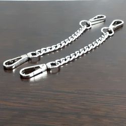 Bondage bdsm set 2 pieces clips with chain for handcuffs Double ended connectors with swivel trigger snap restraint