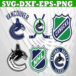 bundle 6 files vancouver canucks hockey team svg, vancouver canucks svg, nhl svg, nhl svg, png, dxf, eps, instant downlo
