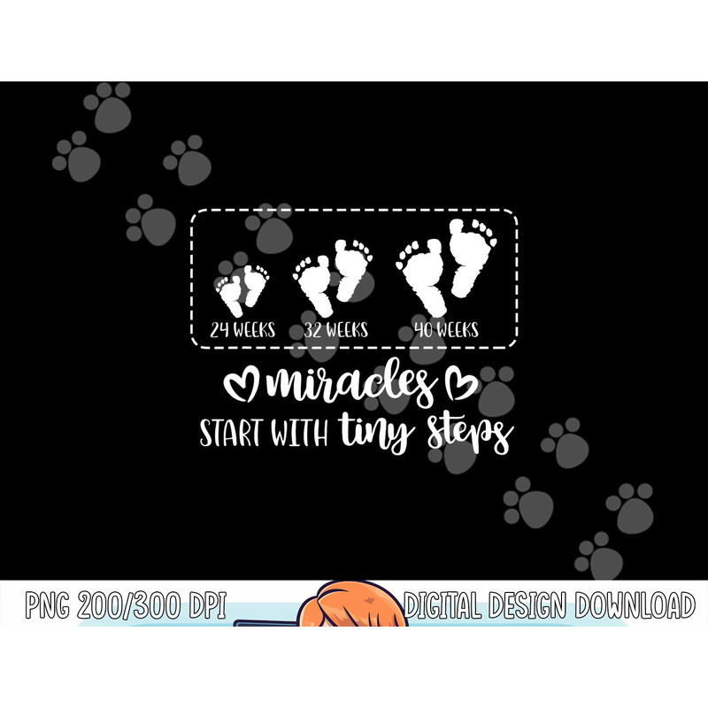 Miracles Start With Tiny Steps Baby Feet Nurse Gift png, sublimation copy.jpg