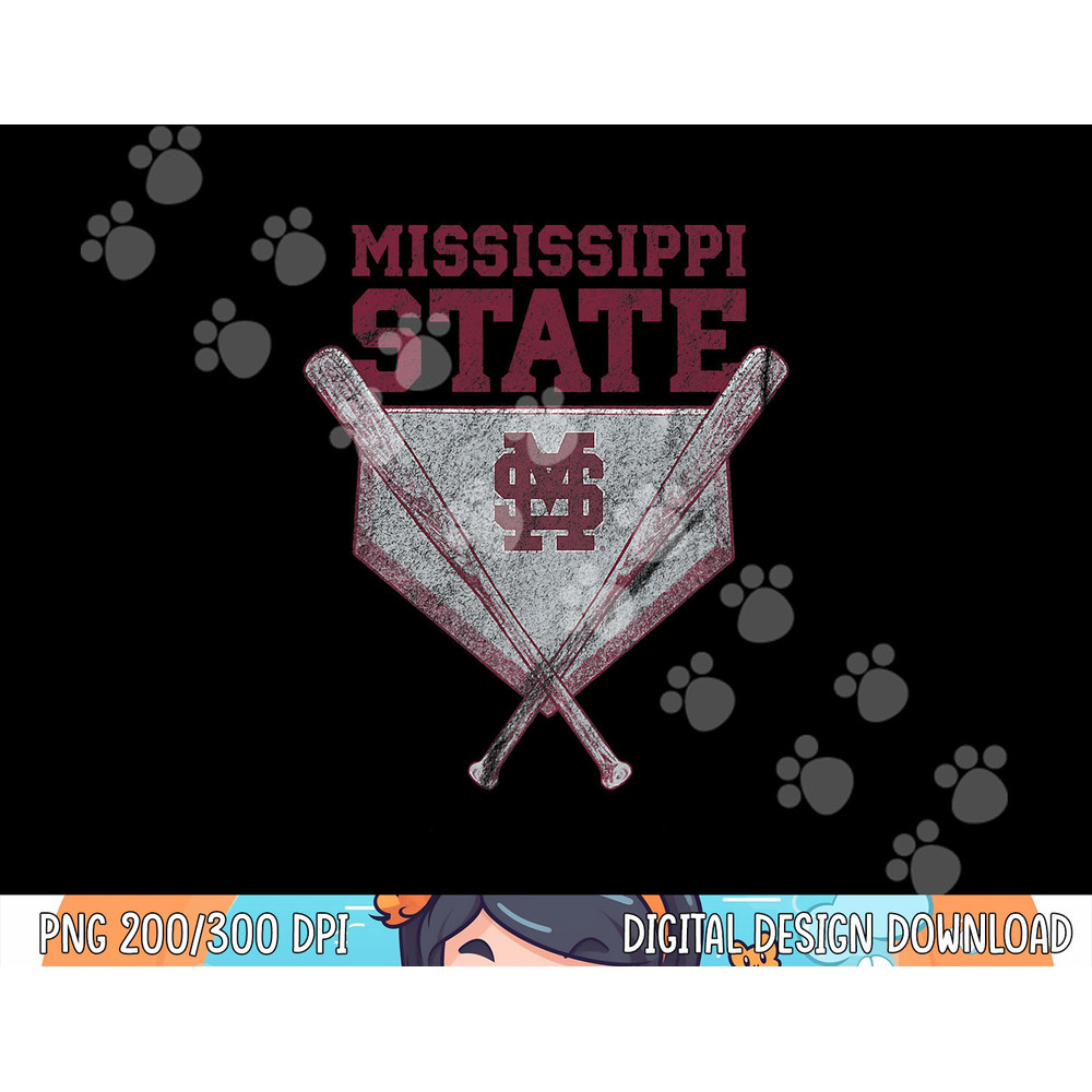 Mississippi State University Bulldogs Baseball Plate png, sublimation copy.jpg