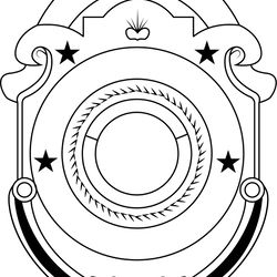 blank captain police badge vector file black white vector outline or line art file