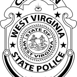 captain state police west virginia badge vector file black white vector outline or line art file