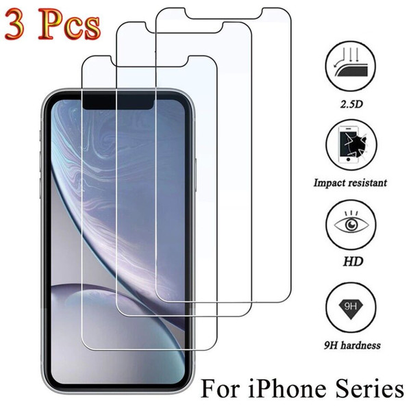 3-PACK For iPhone 14 13 12 11 Pro Max XR XS Max Tempered GLASS Screen Protector (2).png