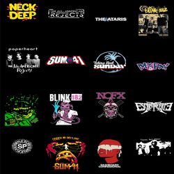 40 rock punk pop bands png bundle |png rock band bundle | rock music design cricut| rock clipart bundle| digital downloa