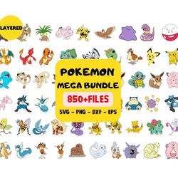 pokemon svg bundle, 850 files pokemon svg, pikachu svg,pokemon clipart, pokemon layered, pokemon birthday, cricut and si