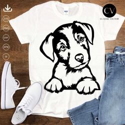 peeking puppy jack russell terrier svg