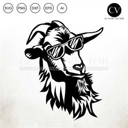 cool goat cutfile, funny goat, goat svg, goat face, goat png, goat cutfile, goat cricut, goat head silhouette, goat silh