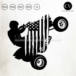 patriotic quad - quad svg, atv svg, atv cut file, quad riding svg, quading svg, 4 wheeler svg, four wheeler svg, motocro