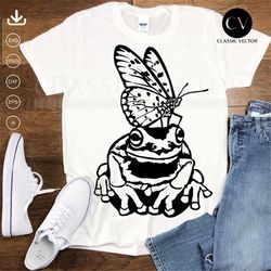 cute frog and butterfly clipart