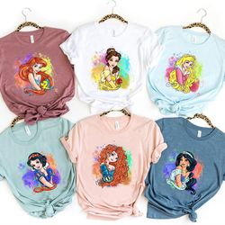 disney princess shirt, disney watercolor castle tee, disney girl trip, princess shirt, princess castle, disney family tr