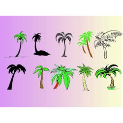 palm tree svg bundle- palm tree silhouette - palm tree cut files - palm tree svg bundle - palm tree clipart - palm tree