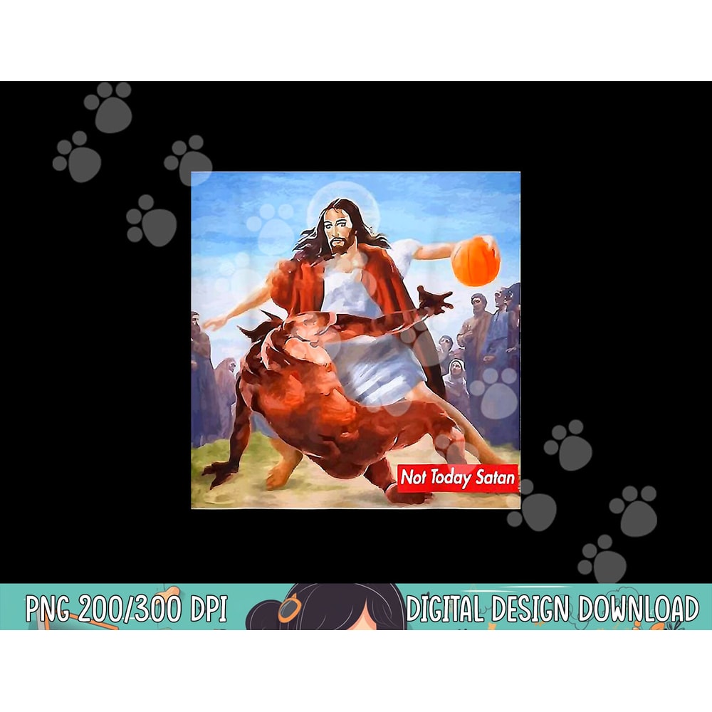 Not-Today Satan Jesus Crossover Funny Basketball T-Shirt copy.jpg