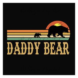 daddy bear retro sunset svg, fathers day svg, daddy svg, dad svg, daddy bear svg, papa bear svg, dad and son svg, retro