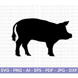 pig silhouette svg, pig svg,  farm animals svg, farmhouse sign, farmhouse decor svg, pig clipart, farming svg, cut file