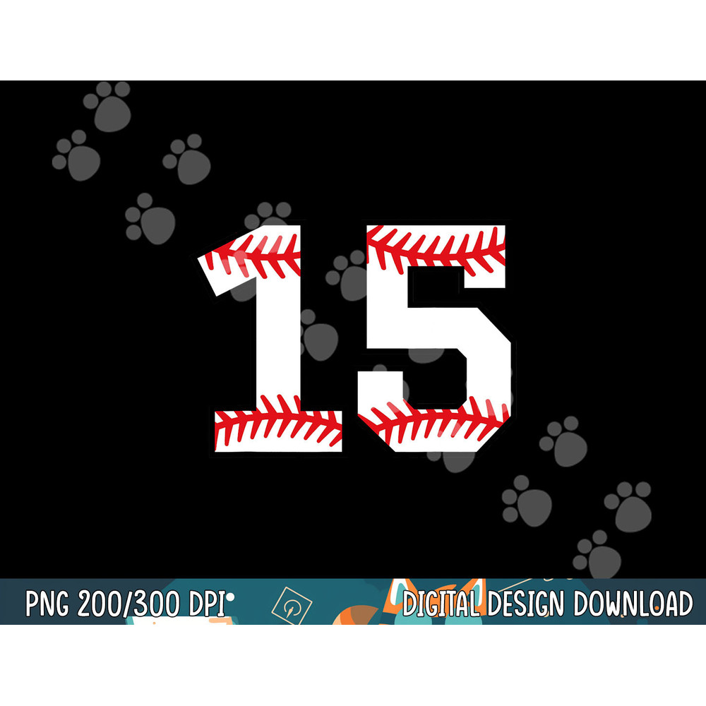 Number 15 Fifteen Baseball Lucky Favorite Jersey Number png, sublimation.jpg