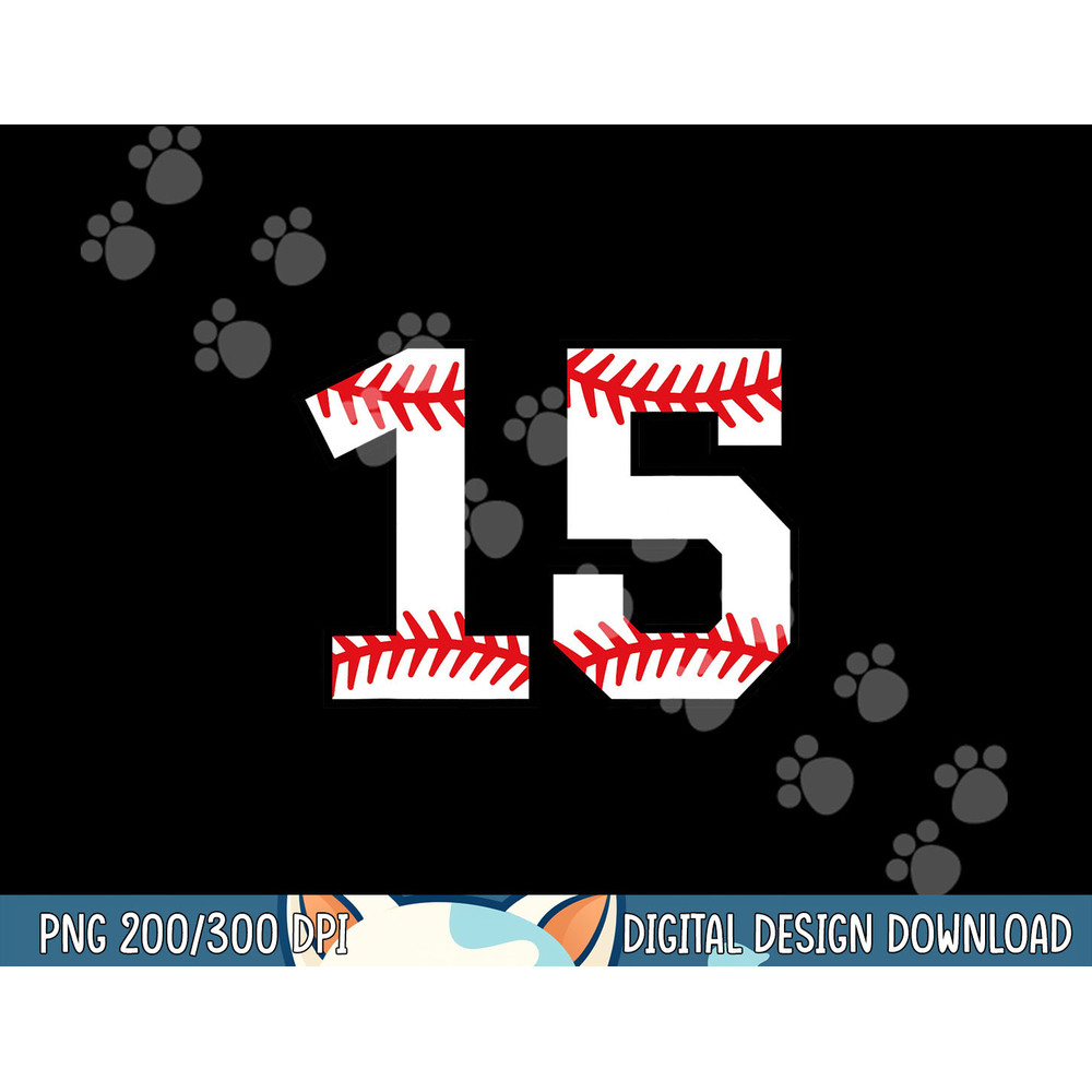 Number 15 Fifteen Baseball Lucky Favorite Jersey Number png, sublimation.jpg